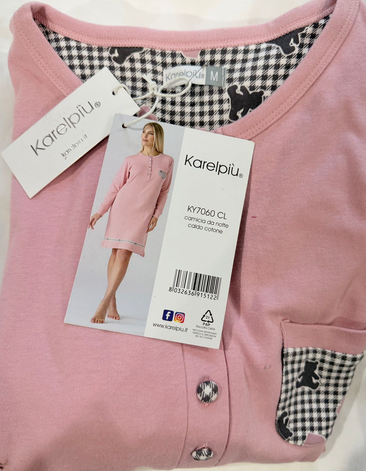 Camicia da notte donna caldo cotone