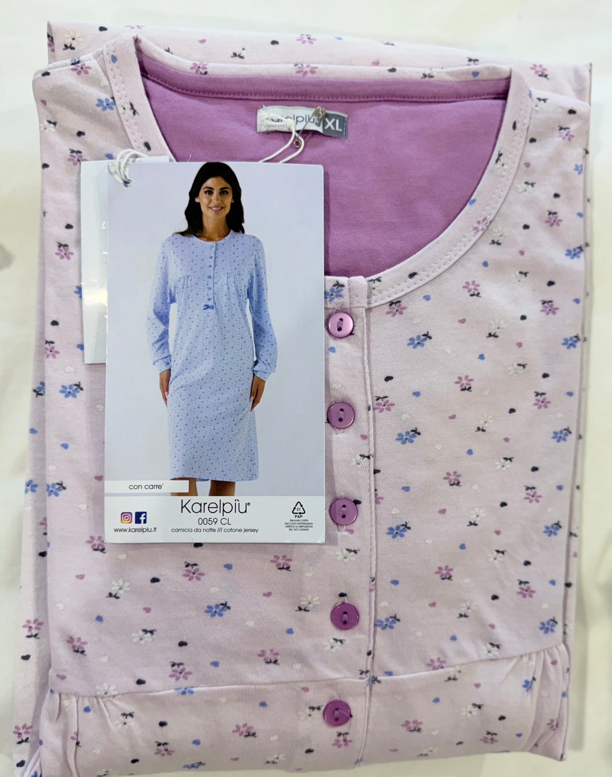 Camicia da notte donna cotone